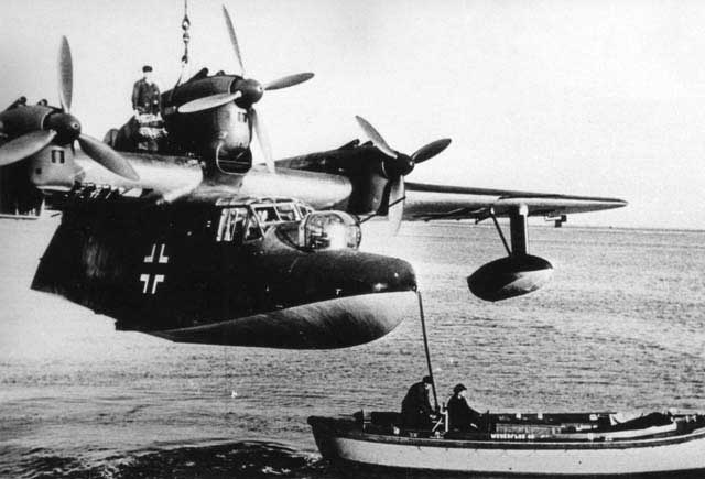 The BV-138C-1 on a crane at Weserflug