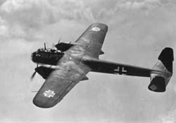 Top view on Do215 in flight