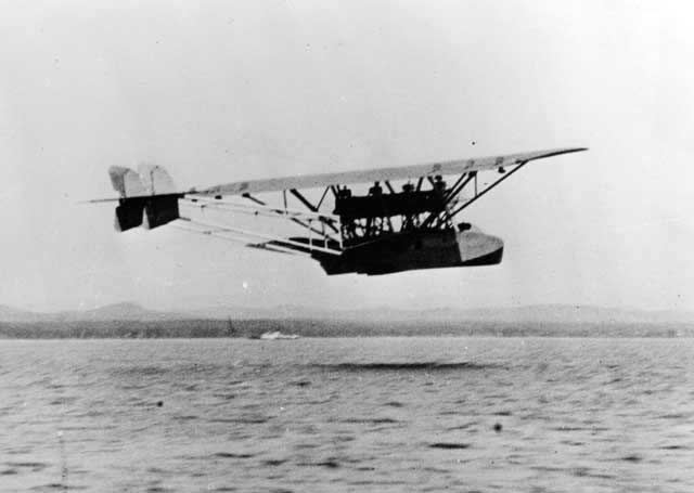 A Dornier works shot of the RS-II flying above the water