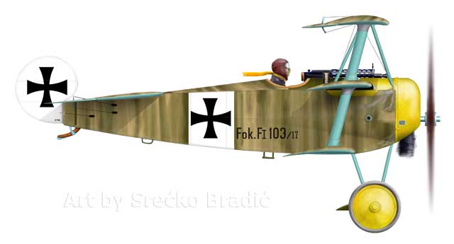 Fokker F.I flown by Werner Voss