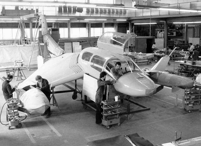 Looking like a Star Wars spaceship, we see here the X-114 under construction at RFB