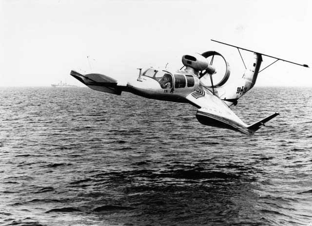 Another shot of the X-114 WIG flying just above the water. It could fly out of the ground-effect!