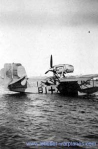 The single Loire 130 with Luftwaffe markings BI # XA on its way to Travemünde. It is here photographed at Brest (Collection Franz Selinger, Ulm)