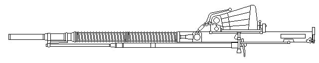 Schematic drawing of the 37 mm 1.5-pounder COW-gun with the ammunition clip fitted