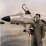 Robert Massoni in front of his fighter