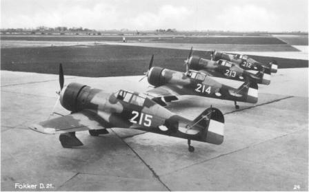 Line up of the famous Dutch fighter plane