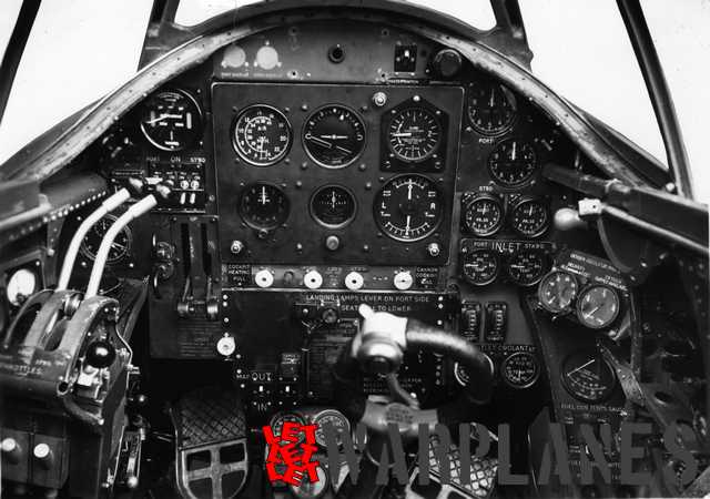 Cockpit interior with the instrument panel of one of the Whirlwind prototypes. The reflector-type gunsight was not yet fitted! (Bernhard Klein collection)