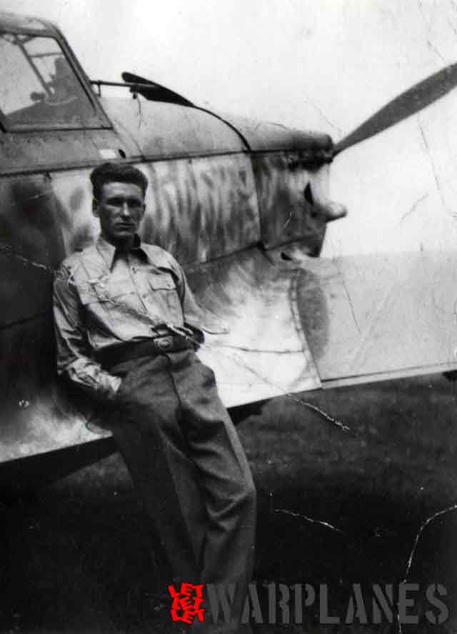 Croatian Morane Saulnier at Lucko airfield, 15.11. 1944. with Dornier pilot Ante Pogorelic standing by (Josip Novak)