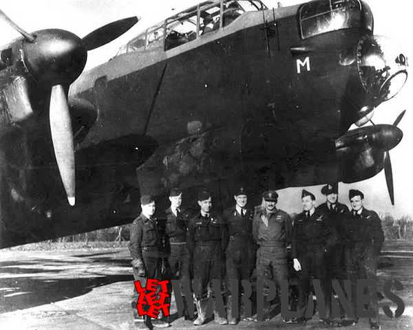 Captain Swales and his crew in front of a Lancaster