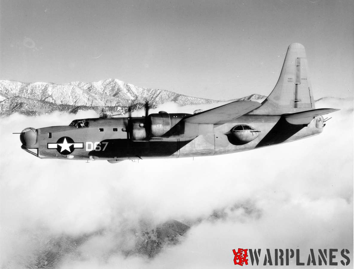 Consolidated PB4Y-2, BuNo 59573, in flight study.