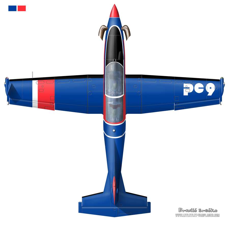 Pilatus PC-9B D-FCMT top view