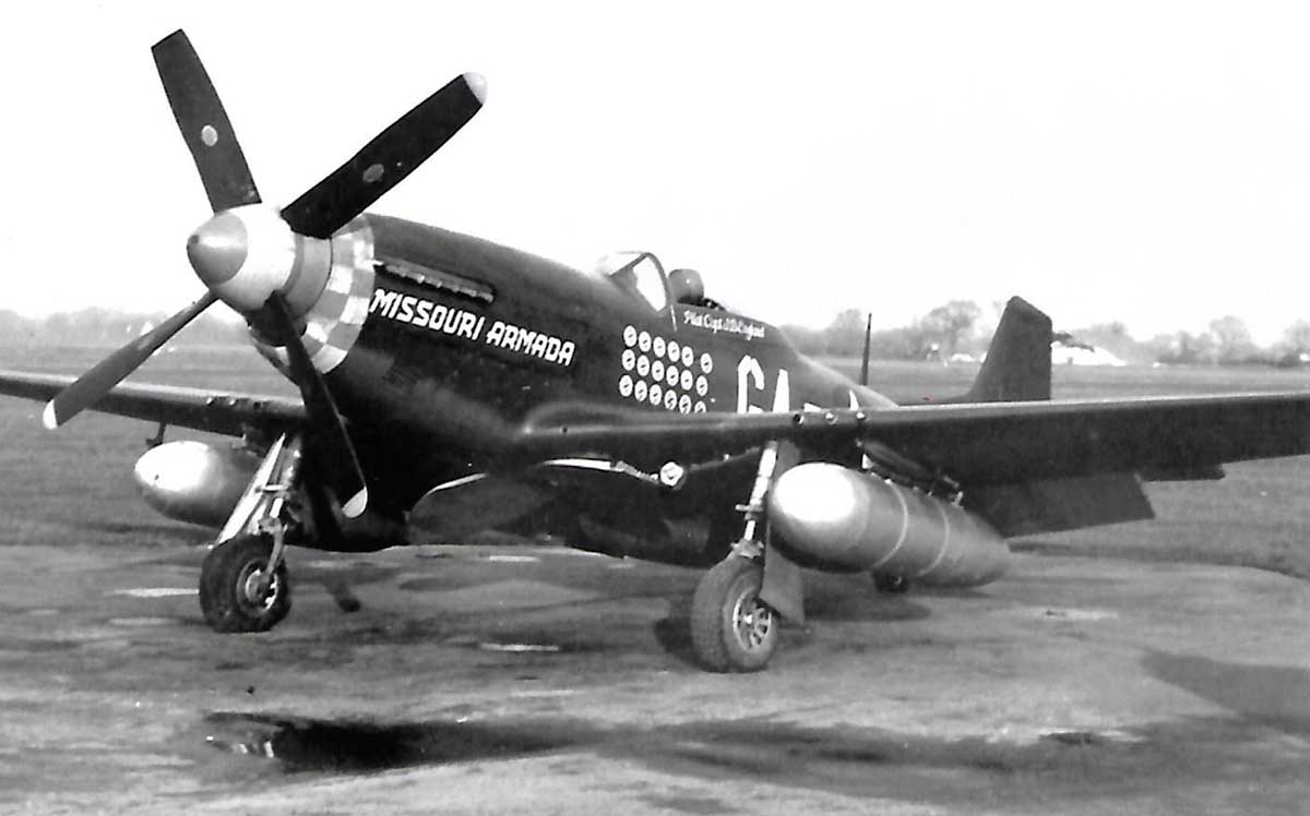 Original P-51D Missouri Armada, note dark painted ring on spinner