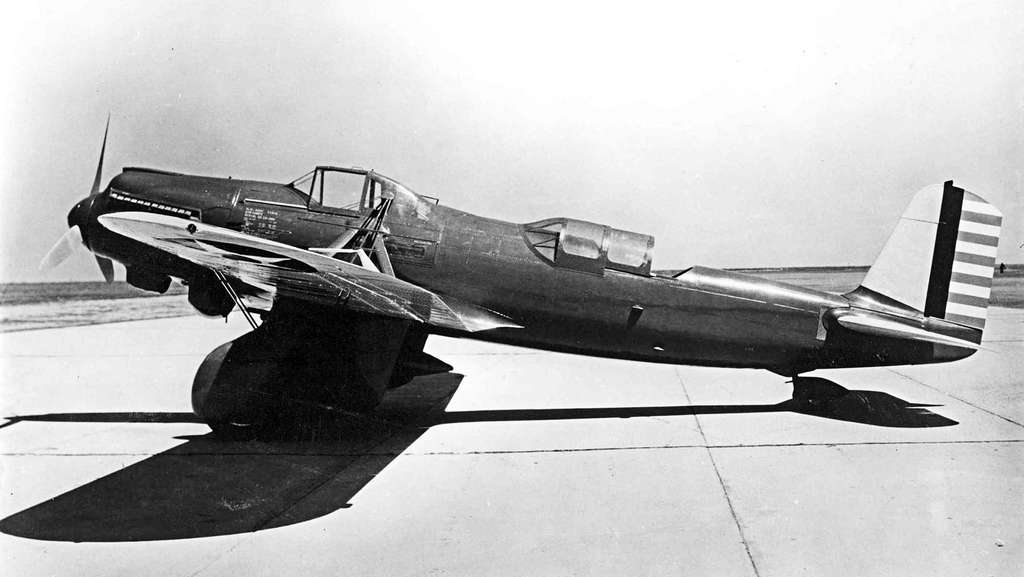 Side view of Curtiss Shrike with in line engine