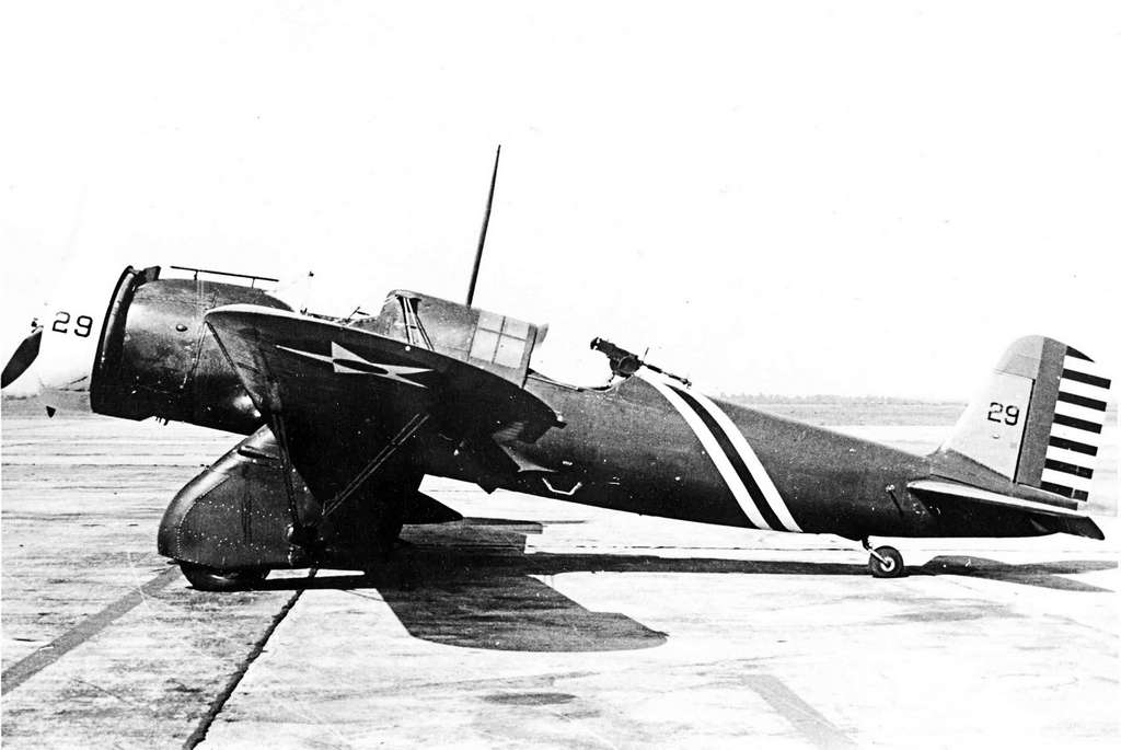 Shrike 33-229 from 13th Attack Squadron, note leader stripes on fuselage and 0.3 call machine gun in rear position